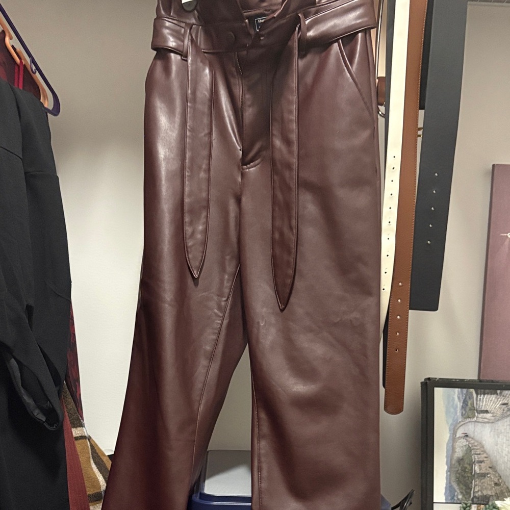 Abercrombie High-Waisted Faux Leather Pants